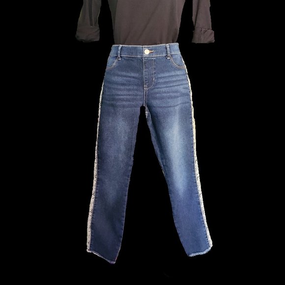 Wonder Nation Adorable Girls Jeggings W/ White Lace, LIKE NEW - Picture 5 of 6